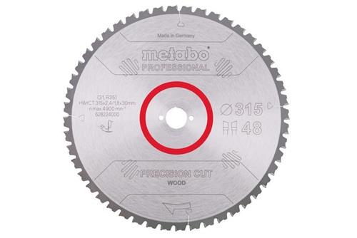 METABO Kreissägeblatt precision cut wood professional D315xB2,4xBohrung30mm 48Z. WZ