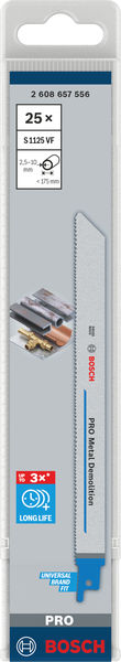 BOSCH Säbelsägeblatt S 1125 VF, Heavy for Metal, 25er-Pack
