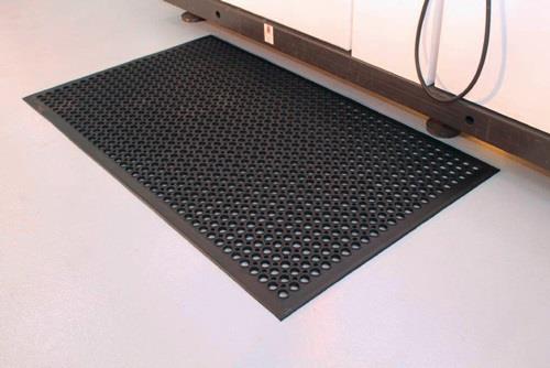 COBA Arbeitsplatzbodenbelag Fertigmatte L1500xB900xS10mm schwarz Gum.COBA