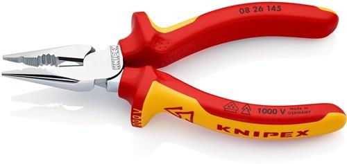 KNIPEX Spitzkombizange L.145mm Mehrkomp.-Hülle verchr.VDE KNIPEX