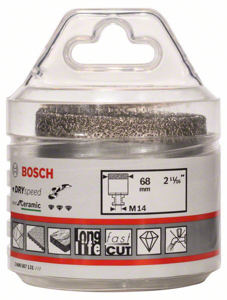 BOSCH Diamanttrockenbohrer Dry Speed Best for Ceramic, 68 x 35 mm