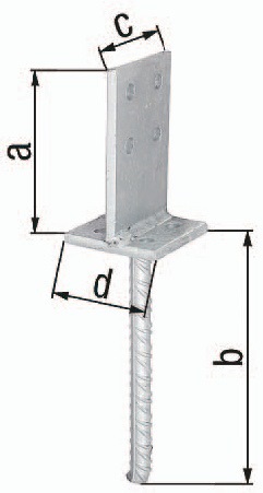 GAH T-Pfostenträger 130x200x80x80mm STA roh TZN GAH