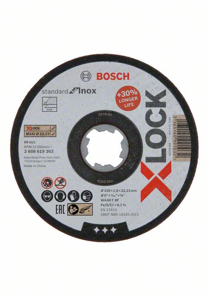 BOSCH X-LOCK Standard for Inox, T41, 125 x 1,6 x 22,23 mm