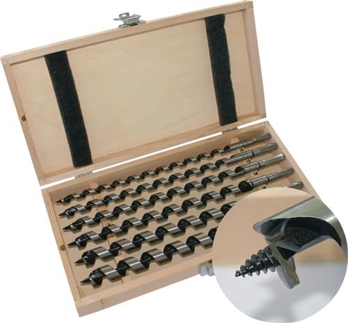 TECWERK Schlangenbohrersatz 8-tlg.L.230mm 6-20mm in Holzkassette TECWERK
