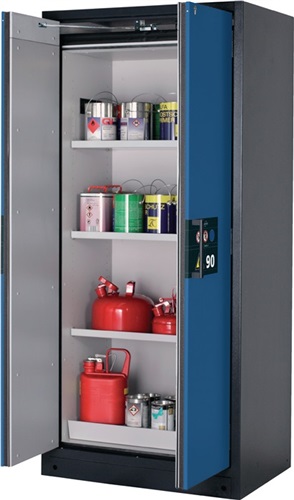 ASECOS Sicherh.-Schrank Typ 90 H1953xB893xT615mm grau/blau Vollblechtüren TSA