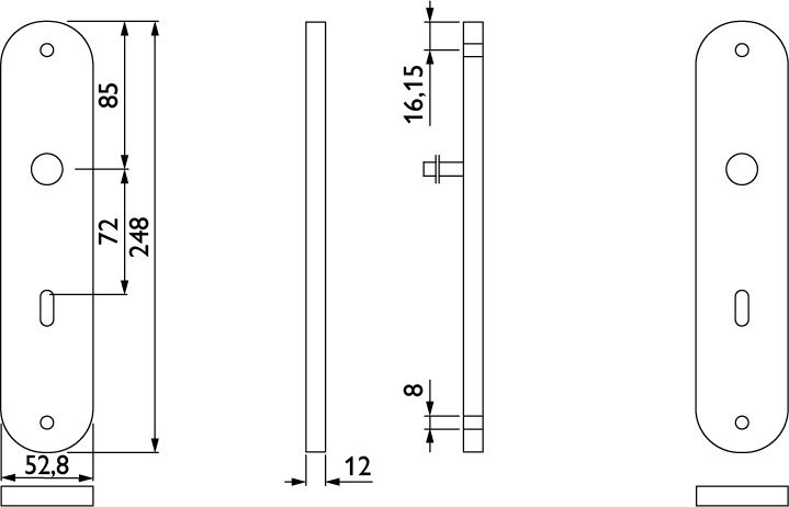 HERMAT Langschild 2189.RV, Edelstahl