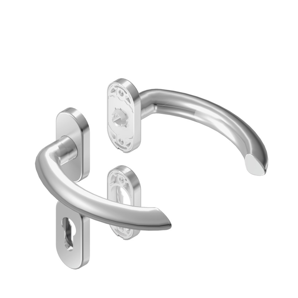 BKS FH Drückergarnitur mit Rosetten LEGATO B-72030, oval, RAL 9016
