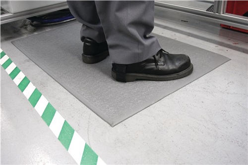 COBA Arbeitsplatzbodenbelag Zuschnitt B900xS9mm grau PVC Preis p.lfd.m