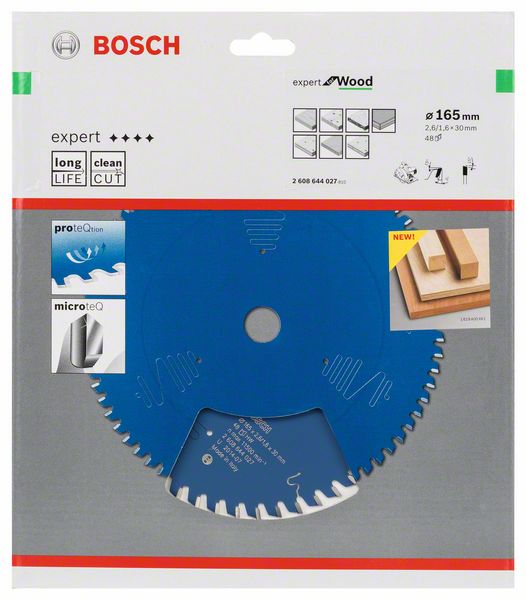 BOSCH Kreissägeblatt Expert for Wood, 165 x 30 x 2,6 mm, 48