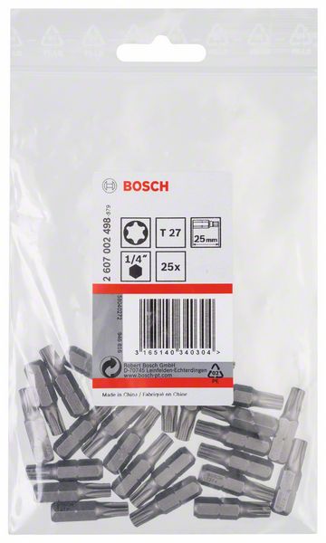 BOSCH Schrauberbit Extra-Hart T27, 25 mm, 25er-Pack