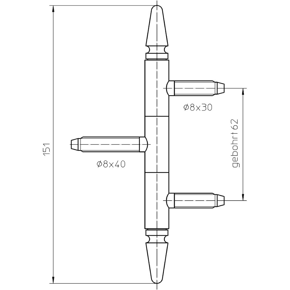 SIMONSWERK Einbohrband BAKA® C 1-13ZK G13 MSTS, Stahl