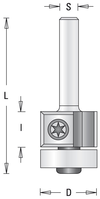 GUHDO HW-WPL-Bündigfräser Z2 S8 D19 l=30 mit Anlauflager