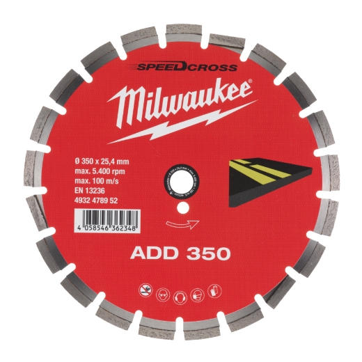 MILWAUKEE für Asphalt Diamanttrennscheibe Asphalt ADD 350 mm