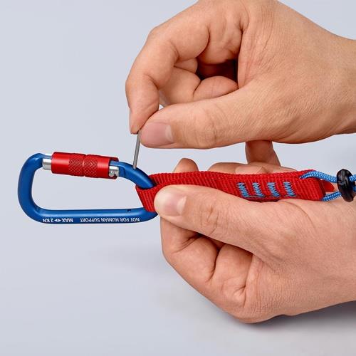KNIPEX Materialkarabiner L.81mm m.Schraubverschluss blau besch.KNIPEX KNIPEX Materialkarabiner L.81mm m.Schraubverschluss blau besch.KNIPEX