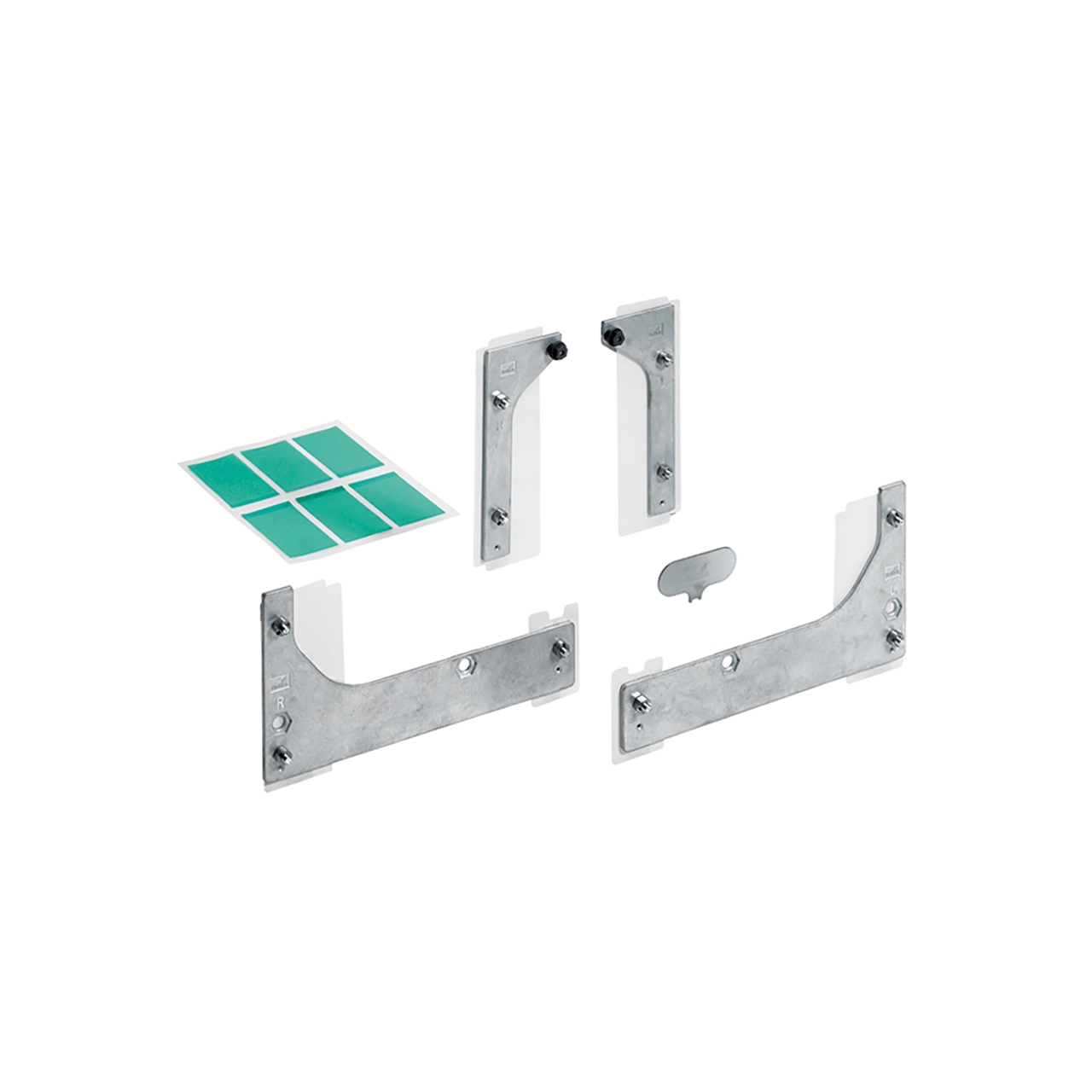 HETTICH SlideLine M Ergänzungsset für gedämpfte, geklebte Glastüren, Minimale Türbreite mm: 450, 9184566