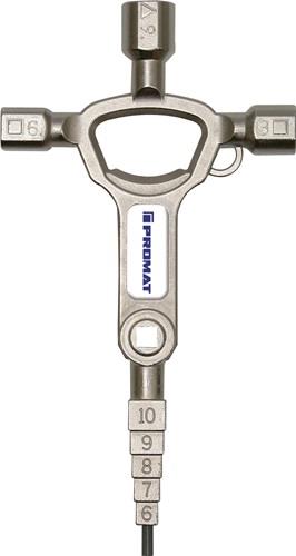 PROMAT Bau-Schaltschrankschlüssel 13 Funktionen integr.Flaschenöffner PROMAT