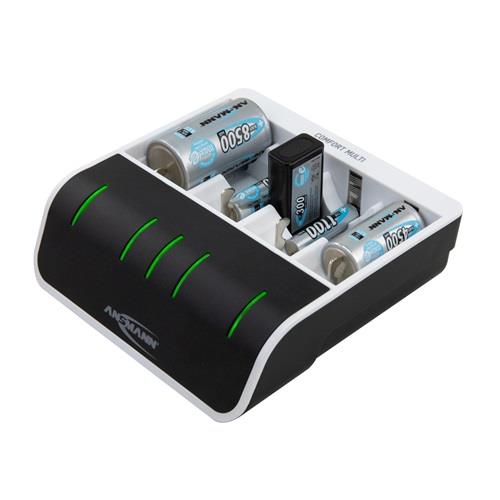 Schnellladegerät NiBC-ComfortMulti-USB-cb m.USB-Eingang 1,2 V NiMH ANSMANN Schnellladegerät NiBC-ComfortMulti-USB-cb m.USB-Eingang 1,2 V NiMH ANSMANN