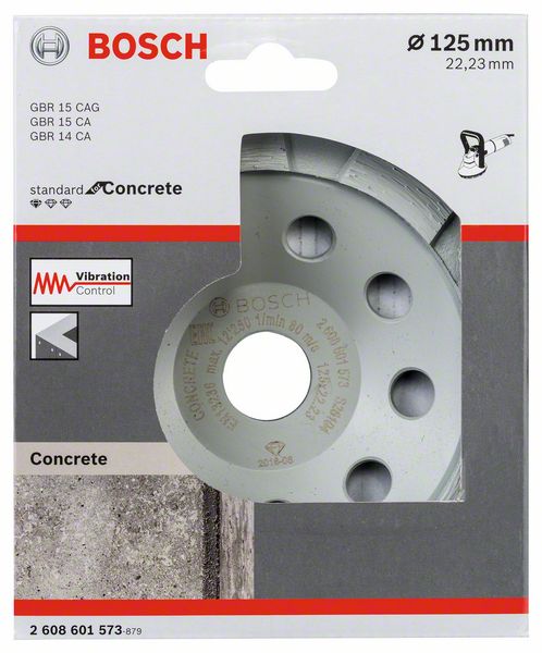 BOSCH Diamanttopfscheibe Standard for Concrete, 125 x 22,23 x 5 mm