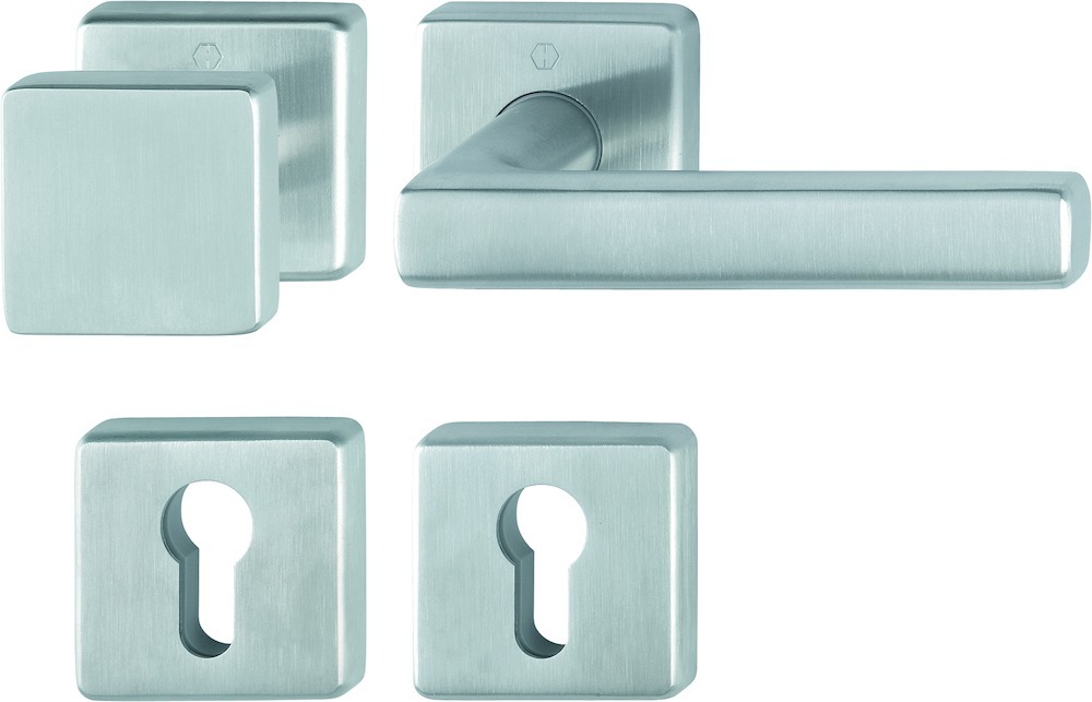 HOPPE® Wechselgarnitur mit Rosetten Dallas E43L/52/52KVS/1643, Edelstahl, 10721741 HOPPE® Wechselgarnitur mit Rosetten Dallas E43L/52/52KVS/1643, Edelstahl, 10721741