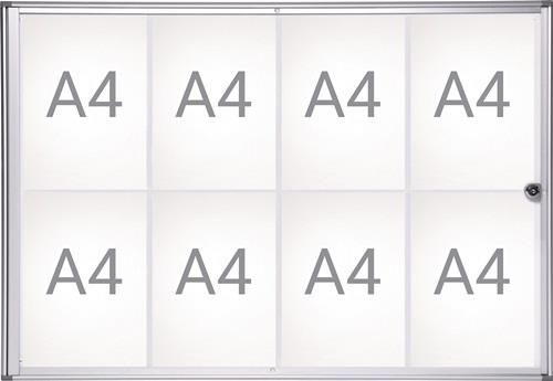 MAUL Schaukasten 8xA4 B930xH651mm abgeschrägte Ecken f.Innenber.MAUL