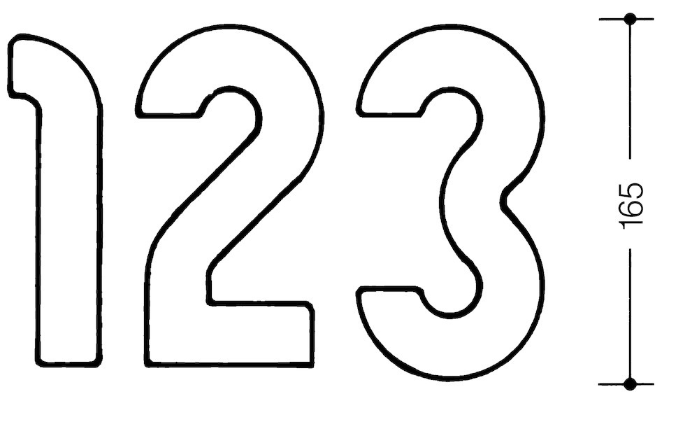 HEWI Hausnummer 702.165, Kunststoff, 702.165.3 90 HEWI Hausnummer 702.165, Kunststoff, 702.165.3 90