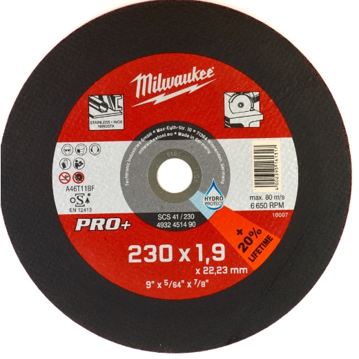 MILWAUKEE SCS41 1,9 mm Metalltrennscheibe PRO+ INOX 230 mm