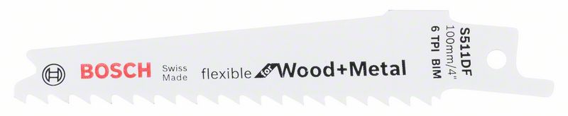 BOSCH Säbelsägeblatt S 511 DF, Flexible for Wood and Metal, 2er-Pack
