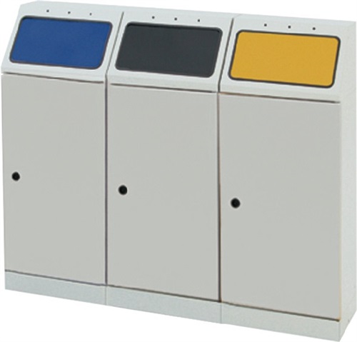 STUMPF Wertstoffsammler 3x45l H1000xB1200xT300mm lichtgrau stationär