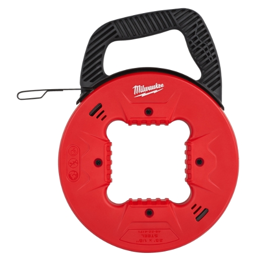 MILWAUKEE 7,5 m mit Abrollgehäuse Stahl-Kabeleinziehspirale MILWAUKEE 7,5 m mit Abrollgehäuse Stahl-Kabeleinziehspirale
