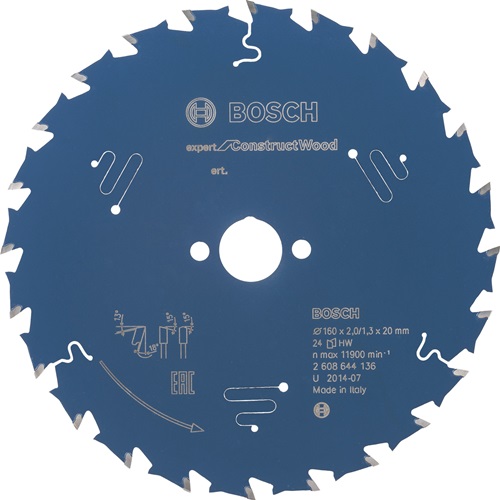 BOSCH Kreissägeblatt AD 160mm Z.24 WZ Bohr.20mm Schnitt-B.2mm HM BOSCH