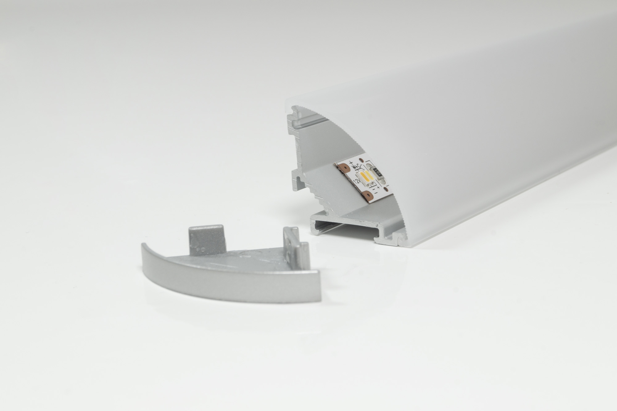 L&S LED Leuchteprofil Mini Corner 26x26 mm Aufbau Alu EV1 incl.Abd. opal L:2000 mm