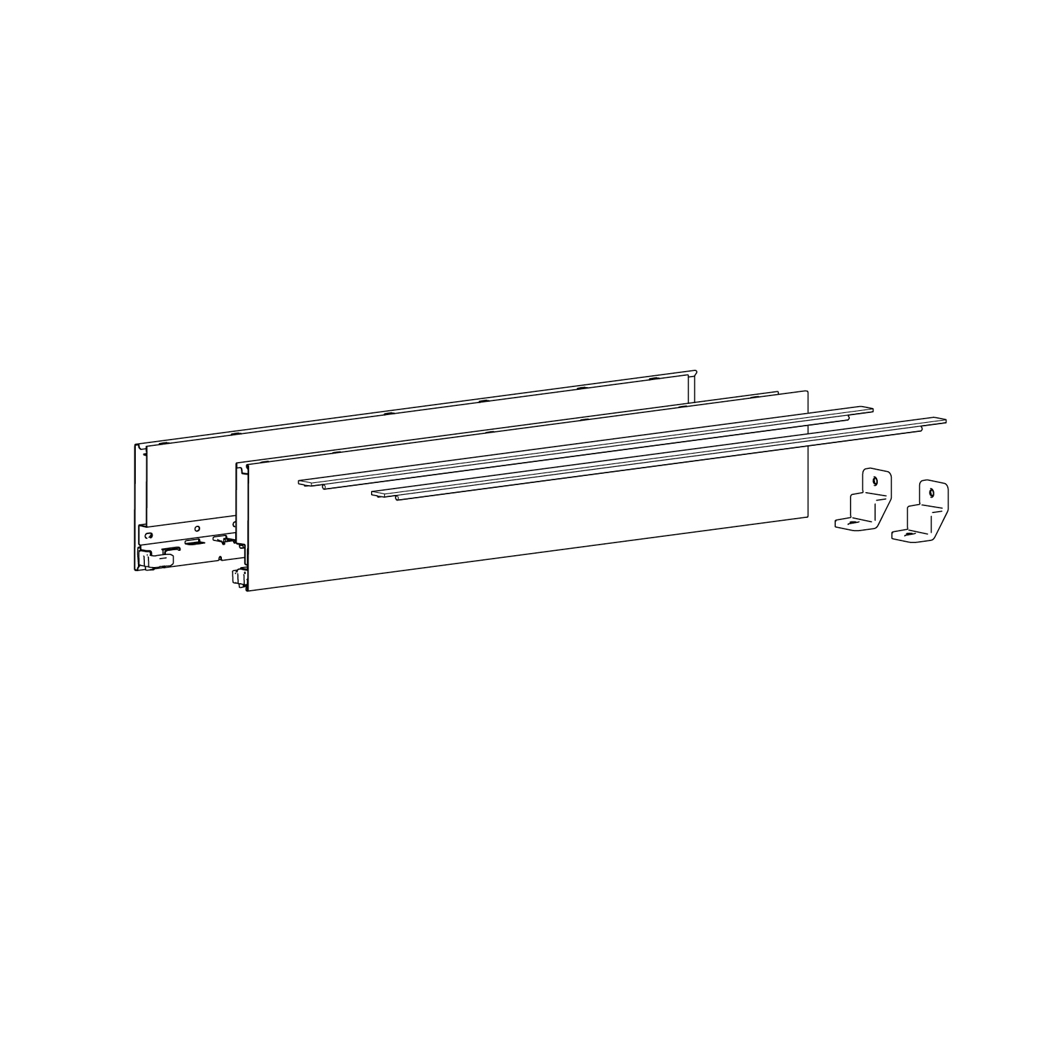 HETTICH AvanTech YOU Set Zarge, Höhe 101 mm x NL 650 mm, anthrazit, links und rechts, 9353429