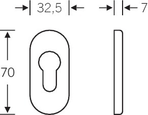 FSB Schlüsselrosette 17 1757, verdeckt verschraubt, Aluminium