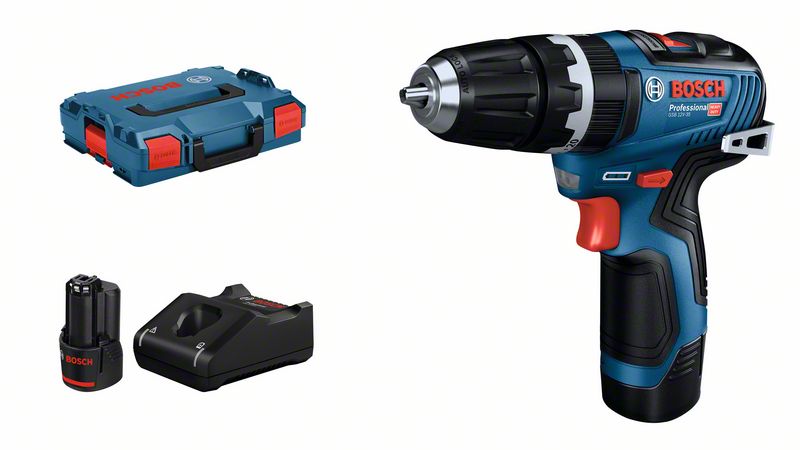 BOSCH Schlagbohrmaschine GSB 12V-35: 2 x Akku GBA 12V 3.0Ah, Schnellladegerät, L-BOXX BOSCH Schlagbohrmaschine GSB 12V-35: 2 x Akku GBA 12V 3.0Ah, Schnellladegerät, L-BOXX