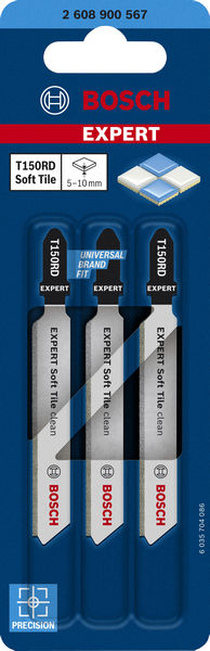 BOSCH EXPERT ‘Soft Tile Clean’ T 150 RD, Stichsägeblatt, 3 Stück. Für Stichsägen