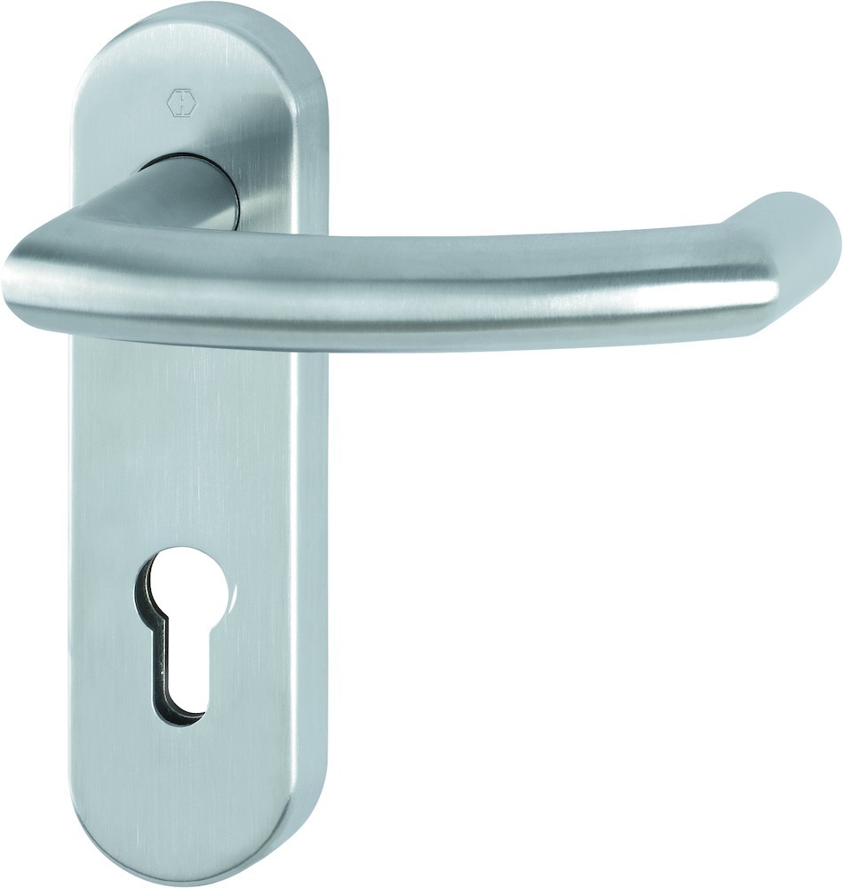 HOPPE® FH Drückergarnitur mit Kurzschild Tromsø FS-E1431/353KH, Edelstahl HOPPE® FH Drückergarnitur mit Kurzschild Tromsø FS-E1431/353KH, Edelstahl
