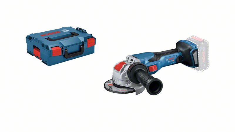 BOSCH Akku-Winkelschleifer BITURBO mit X-LOCK GWX 18V-15 C, Solo Version, L-BOXX