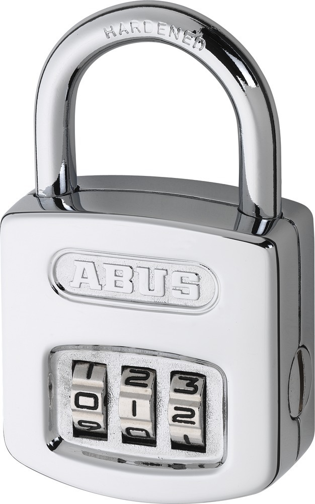 ABUS Zahlen-Vorhangschloss 160, 3-stelliger Zahlencode, Stahl, 02985