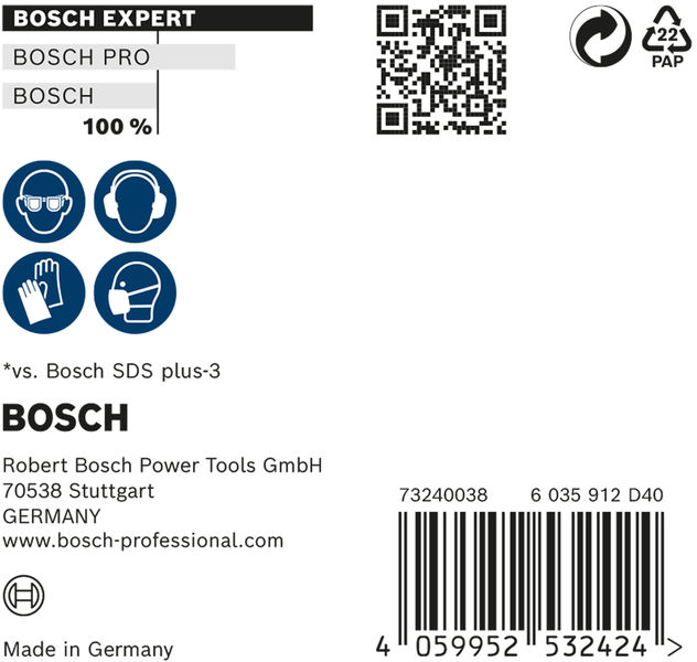 BOSCH EXPERT SDS plus-7X Hammerbohrer, 8 x 200 x 265 mm, 10-tlg.. Für Bohrhämmer