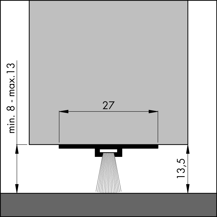ELLEN Türbodendichtung DBS (Unsichtbar) z. schrauben Alu silber, H 13,5 mm ELLEN Türbodendichtung DBS (Unsichtbar) z. schrauben Alu silber, H 13,5 mm