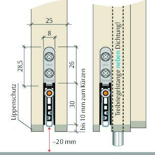 PLANET Türabsenkdichtung US FH, Silikon 460 mm grau