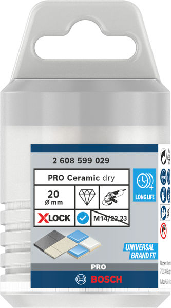 BOSCH Diamanttrockenbohrer X-LOCK Best for Ceramic Dry Speed, 20 x 35 mm