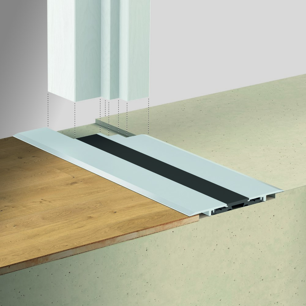 PLANET Flachschwelle F120, reduzierte Höhe, Aluminium 6.000 mm silberfarben