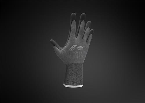 NITRAS Handschuhe 8700ESD3D Gr.9 grau/schwarz EN 388/EN 407/EN 16350 PSA II NITRAS