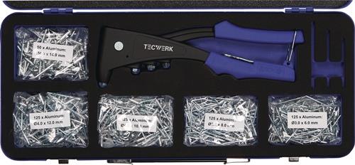 TECWERK Blindnietsortiment 601-tlg.Zange 2000813025 u.Blindniete Alu/Stahl
