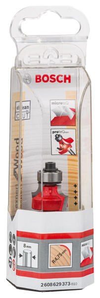 BOSCH Abrundfräser Expert for Wood, 8 mm, D 22,2 mm, R1 4,75 mm, L 13,2 mm, G 55 mm