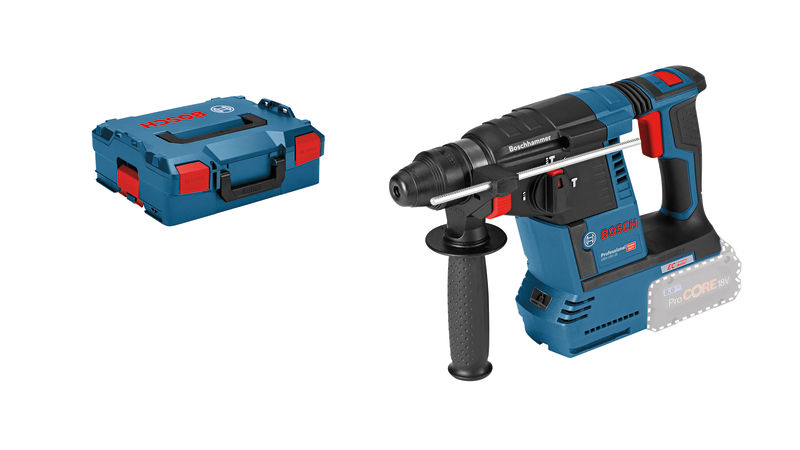 BOSCH Akku-Bohrhammer mit SDS plus GBH 18V-26, Solo Version, L-BOXX