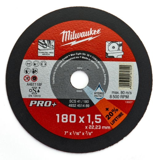 MILWAUKEE SCS41 1,5 mm Metalltrennscheibe PRO+ INOX 180 mm