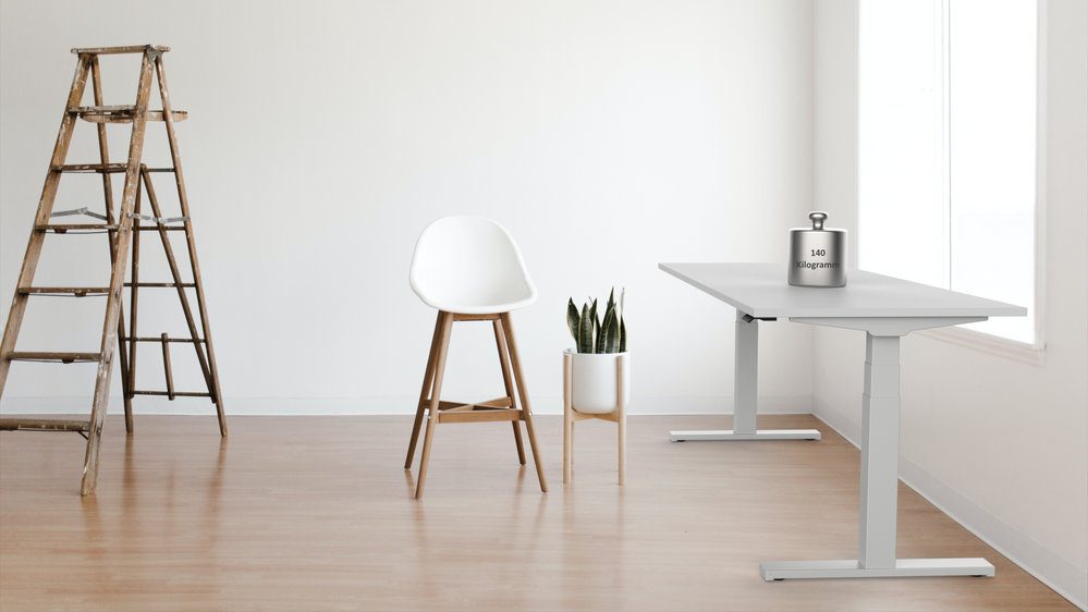 Veyhl Tischgestell Evotec 3D eckig, Powertc max. 140 kg, 650 mm Hub, RAL 7016 anthrazitgrau (struktur)