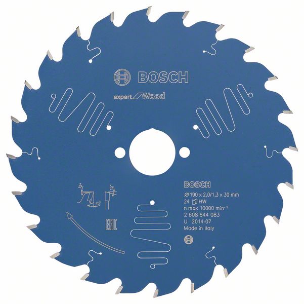 BOSCH Kreissägeblatt Expert for Wood, 190 x 30 x 2,0 mm, 24